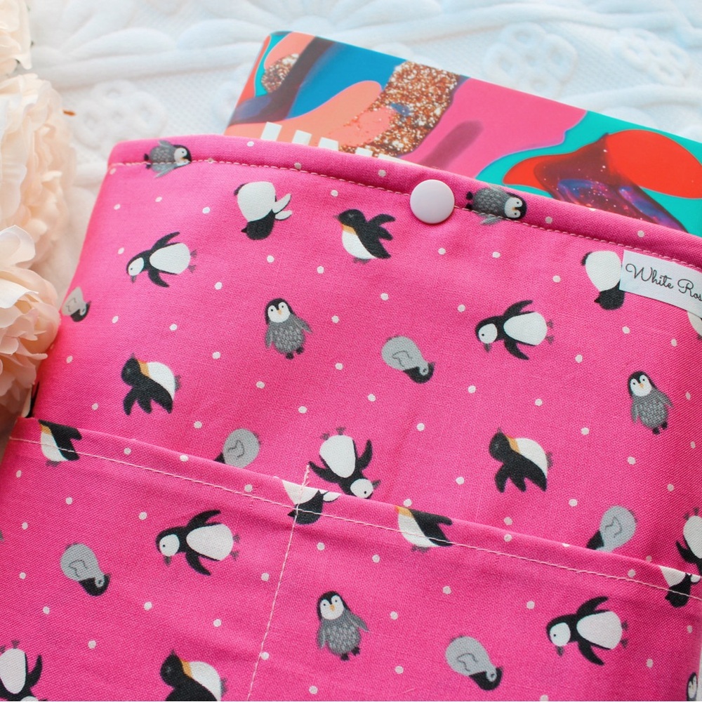 Medium Book Sleeve (Handmade) ~ White Rose Co.